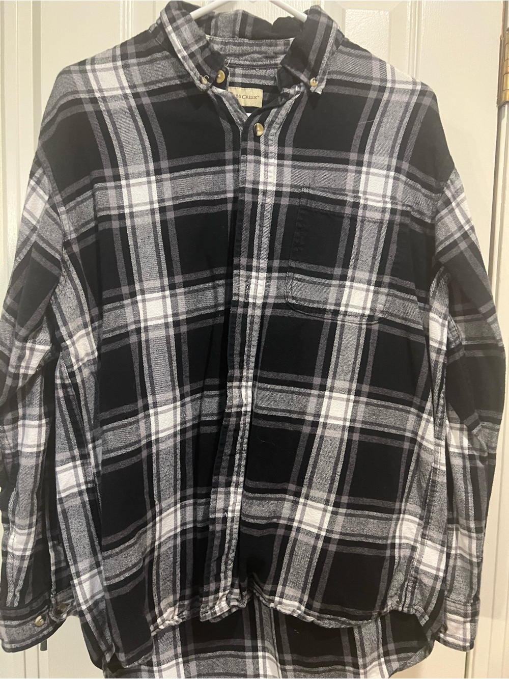 Women's Black & White Plaid Button-Down Shirt